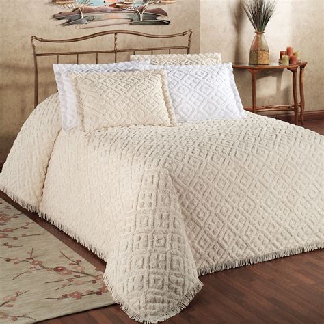 white chanel bedspread|king chenille bedspreads clearance.